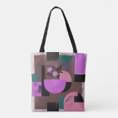 Tote Bag Composition florale géométrique moderne (Dos)