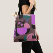 Tote Bag Composition florale géométrique moderne (De près)