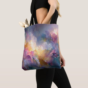 Tote Bag Composition florale pastel abstraite lumineuse