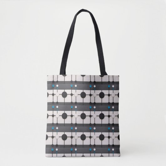 Tote Bag Composition géométrique abstraite avec cercles (Devant)
