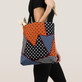 Tote Bag Composition géométrique Abstraite : Bleu orange (De près)
