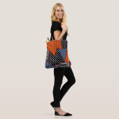 Tote Bag Composition géométrique Abstraite : Bleu orange (Sur le modèle)