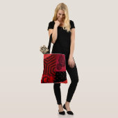 Tote Bag Composition noire et rouge (Sur le modèle)