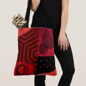 Tote Bag Composition noire et rouge (De près)