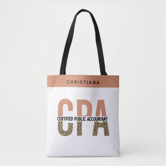Tote Bag Comptable public certifié CPA Leopard (Devant)