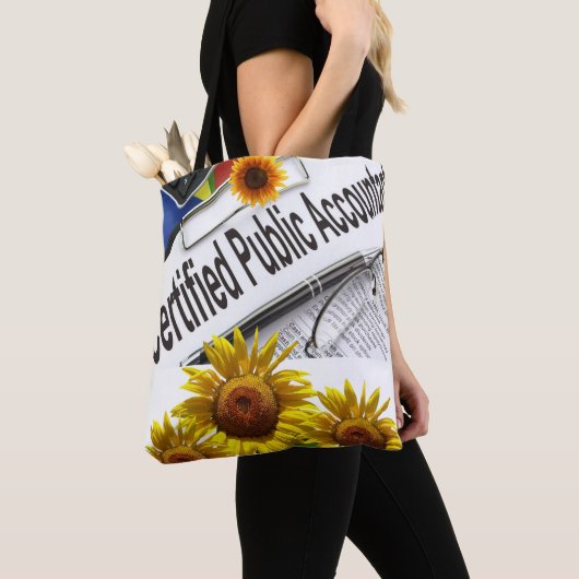 Tote Bag Comptable tournesol Fourre-tout (De près)