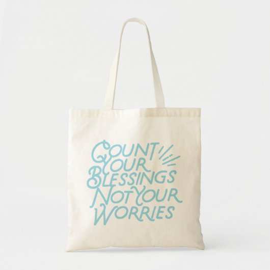 Tote Bag Compter vos bénédictions Typographie de devis posi (Devant)