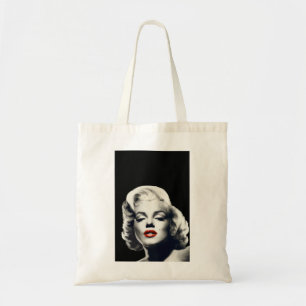 Tote Bag CON24BW-V4 lèvres rouges Marilyn DANS BLACK.tif