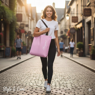 Tote Bag Concepteur de nom personnalisé rose clair