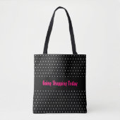 Tote Bag Concepteur de points Polka noirs et blancs (Devant)