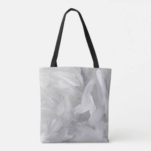Tote Bag Conception Abstraite des brosses blanches et grise (Dos)