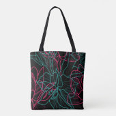 Tote Bag Conception Abstraite Floral Line Art Motif (Dos)