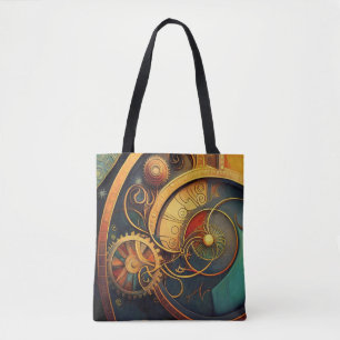 Tote Bag Conception Abstraite Horlogère Steampunk
