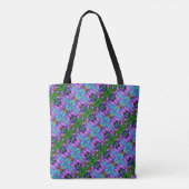Tote Bag Conception Abstraite Turquoise Vert Pourpre  (Dos)