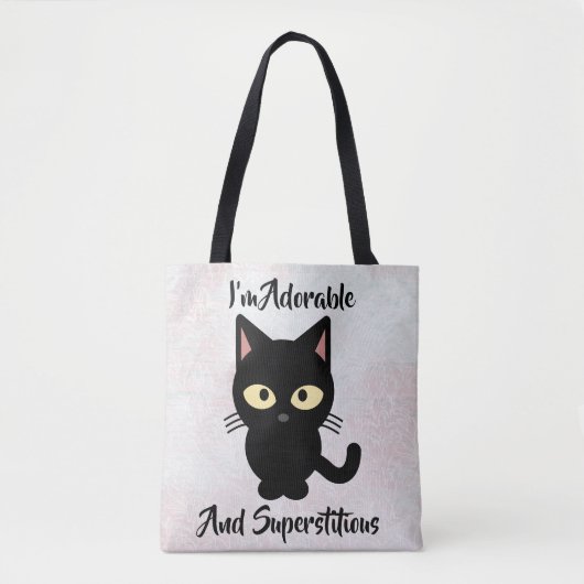 Tote Bag Conception adorable et superstitieuse de chats Fou (Devant)