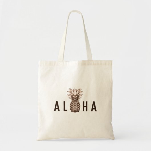 Tote Bag Conception Aloha Tropical avec ananas (Devant)