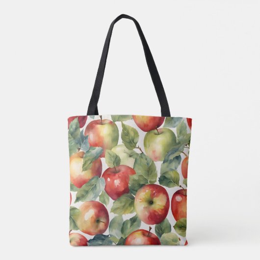Tote Bag Conception aquarelle de pommes fraîches (Dos)