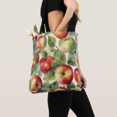 Tote Bag Conception aquarelle de pommes fraîches (De près)