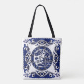 Tote Bag Conception bleue classique de la Chine de saule (Dos)