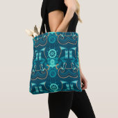Tote Bag Conception bleue nautique (De près)