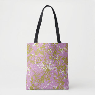 Tote Bag Conception botanique rose élégante personnalisée