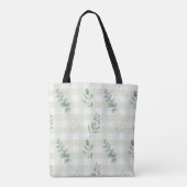 Tote Bag Conception botanique sans couture vert sauge (Dos)