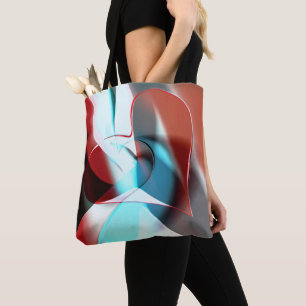 Tote Bag Conception cardiaque simple, mélange de ton crista