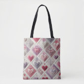 Tote Bag Conception Coeur Quilé (Devant)