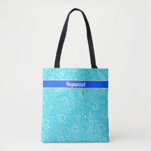 Tote Bag conception complexe personnalisée en bleu et blanc