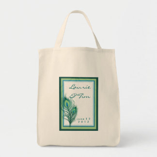 Tote Bag Conception d'Aqua et de paon de seafoam