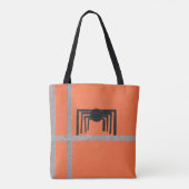 Tote Bag Conception d'araignée géométrique noir et orange (Dos)