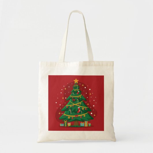 Tote Bag conception d'arbre de Noël (Devant)