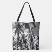 Tote Bag Conception d'arbres palmés gris posterisée (Dos)