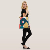Tote Bag Conception d'art géométrique abstrait rétro au ris (Sur le modèle)