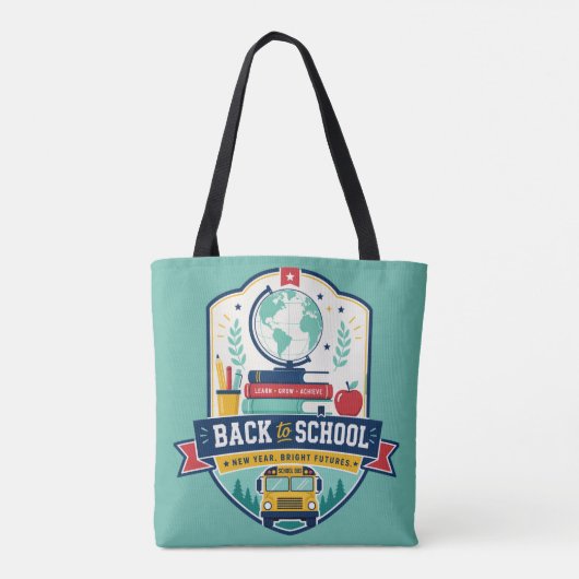Tote Bag Conception de badge Retour à l'école (Dos)
