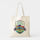 Tote Bag Conception de badge Retour à l'école (Dos)