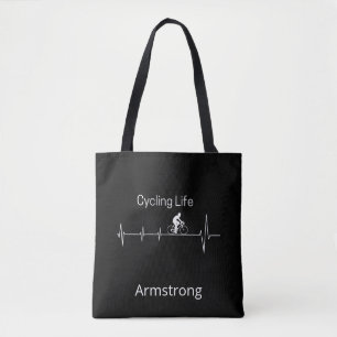 Tote Bag Conception de battement de cœur de la vie cycliste