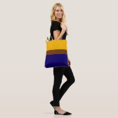 Tote Bag Conception de bloc couleur bleu jaune (Sur le modèle)