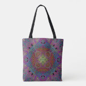 Tote Bag conception de carreaux multicolores abstraits (Dos)