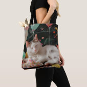 Tote Bag Conception de célébration d'anniversaire de chat a (De près)