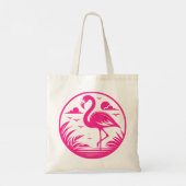 Tote Bag Conception de cercle d'été flamant rose-68730 (Dos)
