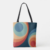 Tote Bag Conception de cercles rétro colorés (Dos)