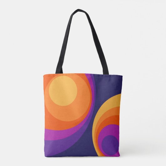 Tote Bag Conception de cercles rétro colorés (Dos)