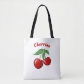 Tote Bag Conception de Cerises Rouges Personnalisées (Devant)