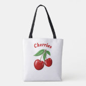 Tote Bag Conception de Cerises Rouges Personnalisées (Dos)