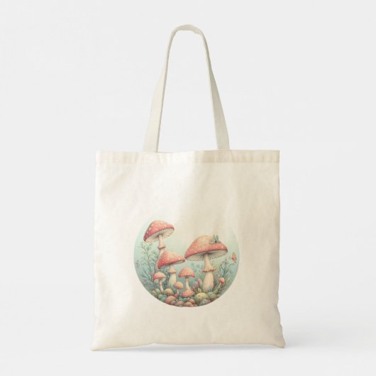 Tote Bag Conception de champignons pastel rétro aux couleur (Dos)