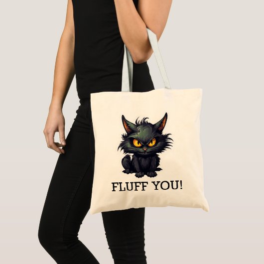 Tote Bag Conception de chat noir bébé - Budget Fourre-tout (Devant (produit))