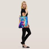 Tote Bag Conception de chaton colorée (Sur le modèle)