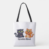 Tote Bag Conception de chats mignons attirés par les opposé (Dos)