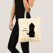 Tote Bag Conception de chien Goldendoodle noir (Devant (produit))